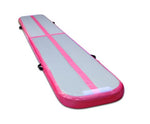 3 x 0.5M Inflatable Sports Mat Gymnastics Tumbling Air Mat Pink and Grey - JVEES