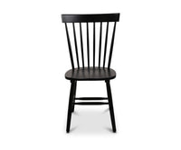 2 x Windsor Replica Dining Chairs Scandinavian Slat Highback Black - JVEES