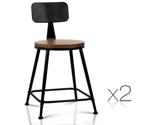 Industrial Dining Chairs Dark Brown and Black - JVEES