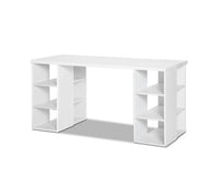 Computer Desk with 3 tier Storage Shelves White - JVEES