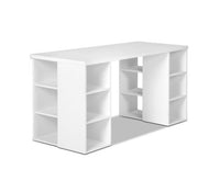 Computer Desk with 3 tier Storage Shelves White - JVEES
