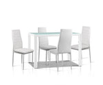 5 Piece Dining Table Set - White - JVEES
