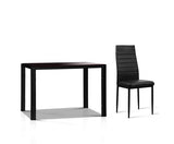 5-Piece Dining Table and Chairs Sets - Black - JVEES
