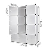 12 Cube Storage Cabinet with Hanging Bar - White - JVEES