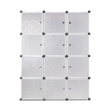 12 Cube Storage Cabinet with Hanging Bar - White - JVEES
