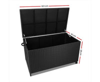 320L Outdoor Wicker Storage Box - Black - JVEES