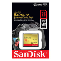 SanDisk 32GB Extreme Compact Flash Card 85MB/s 120MB/s - JVEES