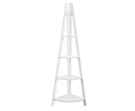 180cm 5 Tier Corner Ladder Bookshelf - White - JVEES