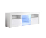 145cm RGB LED Gloss TV Stand Cabinet Entertainment Unit - JVEES