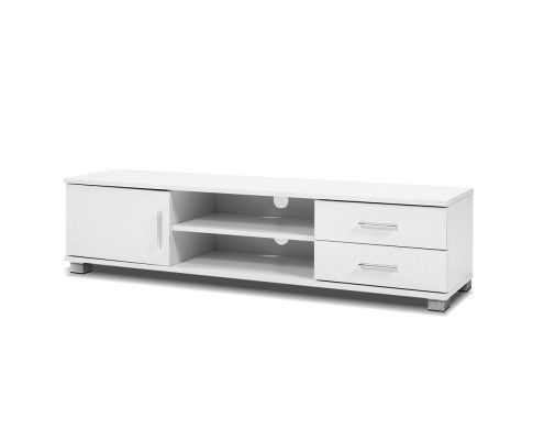 120cm Entertainment Unit Storage Cabinet Drawers Shelf - White - JVEES