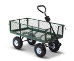 Mesh Garden Steel Cart - Green - JVEES