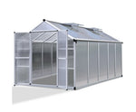 3.1 x 2.5M Polycarbonate Aluminium Greenhouse - Double Door - JVEES