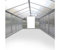 4.1 x 2.5M Polycarbonate Aluminium Greenhouse - Double Door - JVEES