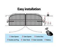 1000KG Swing Gate Opener Auto Solar Power Electric Kit Remote Control - JVEES