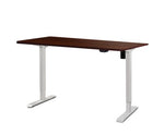 Electric Motorised Height Adjustable Standing Desk - White Frame with 100cm Walnut Top - JVEES
