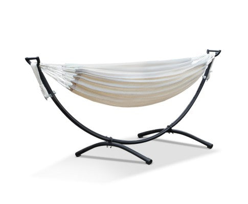Hammock Bed with Steel Frame Stand - Cream - JVEES