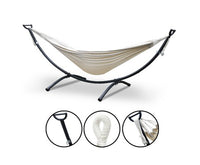 Hammock Bed with Steel Frame Stand - Cream - JVEES