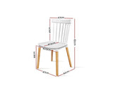 4 x Retro Beech Wood Cafe Style Dining Chairs - JVEES