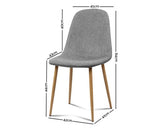 4 x Aarons Fabric Dining Chairs - Light Grey - JVEES