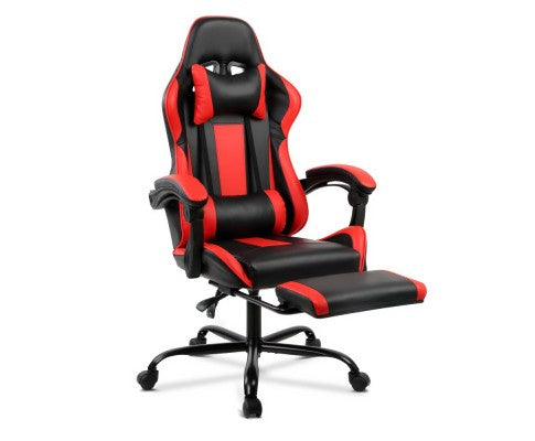 Office Chair Computer Seating Racer Black and Red - JVEES