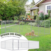 4 x 4 x 1m Galvanised Steel Outdoor Pet Enclosure Enclosure Puppy Playpen Training Area