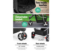 3 Wheel Pet Stroller - Black - JVEES