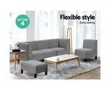 5 Seater Sofa Bed Set Modular Lounge Chair Chaise Suite Couch Fabric - JVEES