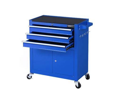 3 Drawer Tool Box Cabinet Trolley - Blue - JVEES