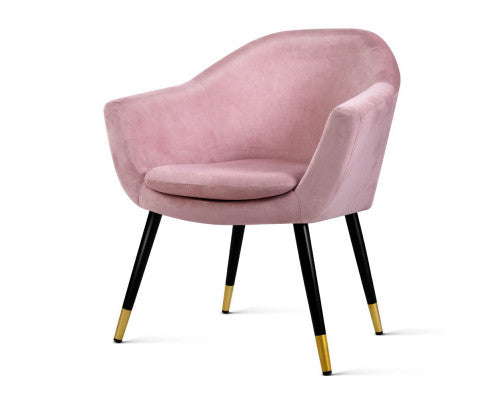 Velvet Accent Chair - Pink - JVEES