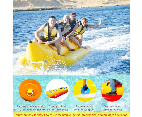 Boat Tube 3-Person Towable Tube For Boating Banana Float