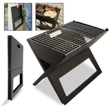 Portable Notebook Grill BBQ Foldable Folding Charcoal Camping Barbecue Picnic - JVEES