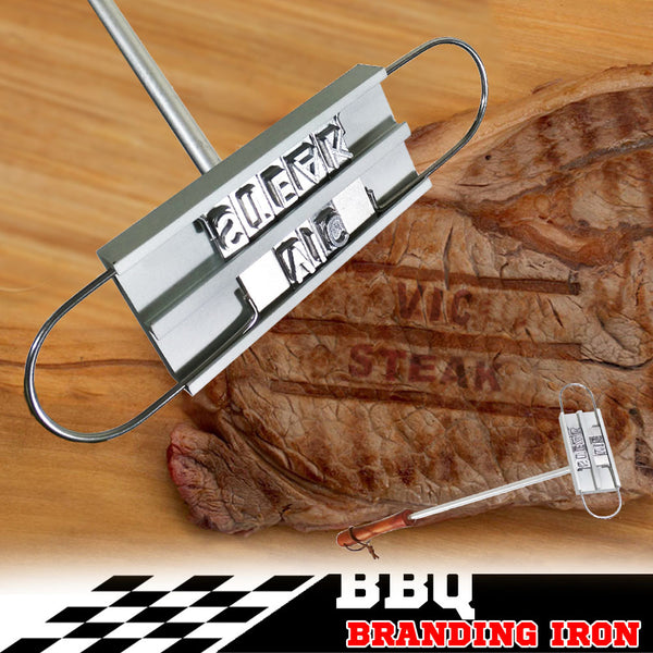 BBQ Branding Iron Changeable Letters Grilling Restaurant Kitchen Steak Tools 