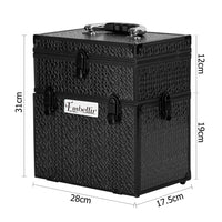 Portable Cosmetic Beauty Make Up Carry Case Box Crocodile Black - JVEES