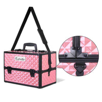 Portable Cosmetic Beauty Make Up Carry Case Box Pink - JVEES