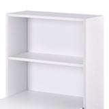 6 Storage Shelf Office Computer Desk White - JVEES