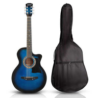 38 Inch Wooden Acoustic Guitar Blue - JVEES