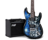 Electric Guitar Black and Blue with AMP and Carry Bag - JVEES