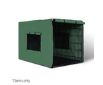48" (121cm) Foldable Metal Dog Cage with Cover Green - JVEES