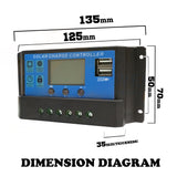 30A 12V-24V LCD Display PWM Solar Panel Regulator Charge Controller & Timer PWN - JVEES