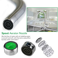 Kitchen Laundry Faucet Basin Sink Mixer Tap Swivel Gooseneck Spout Swivel - JVEES