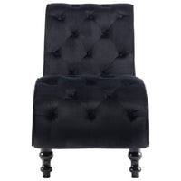 Chaise Lounge Black Velvet