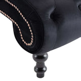 Chaise Lounge Black Velvet