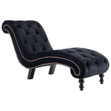 Chaise Lounge Black Velvet