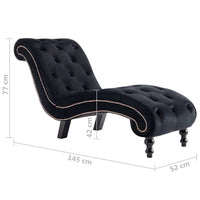 Chaise Lounge Black Velvet