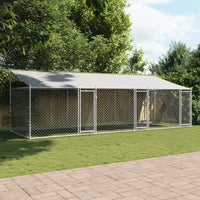 Dog Cage with Roof and Doors Grey 6x2x2 m Galvanised Steel