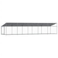 Dog Cage with Roof and Door 10x2x2 m Gal. Steel