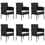 7 Piece Seat Garden Dining Set Patio Outdoor Furniture PE Wicker Table Chairs Setting