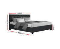 Bed Frame Queen Size Gas Lift Charcoal