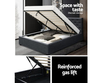 Bed Frame Queen Size Gas Lift Charcoal