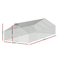 3x8x2m Galvanised Steel Pet Enclosure